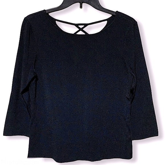 TALBOTS Medium Gauge Black Knit Fitted Top Size Medium - Picture 1 of 4